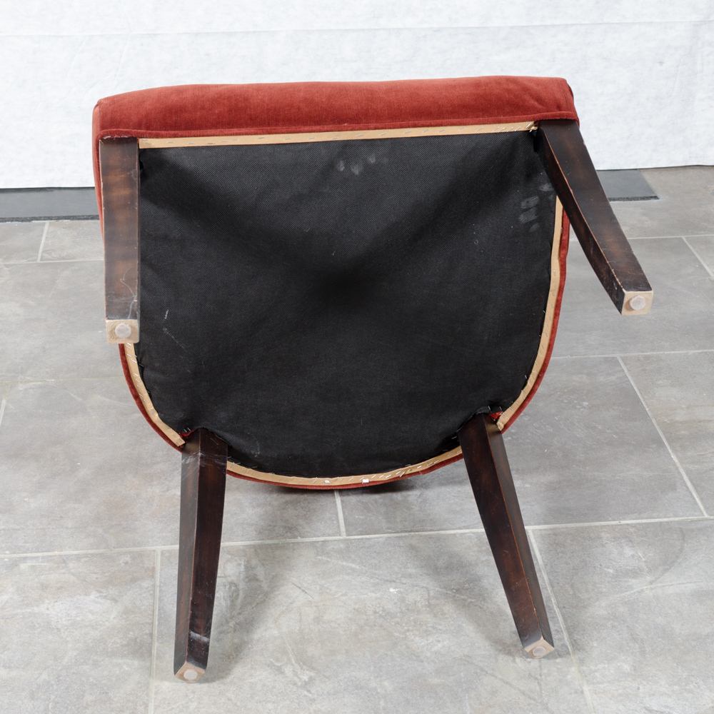 Contemporary Button-Tufted Red Accent Chairs