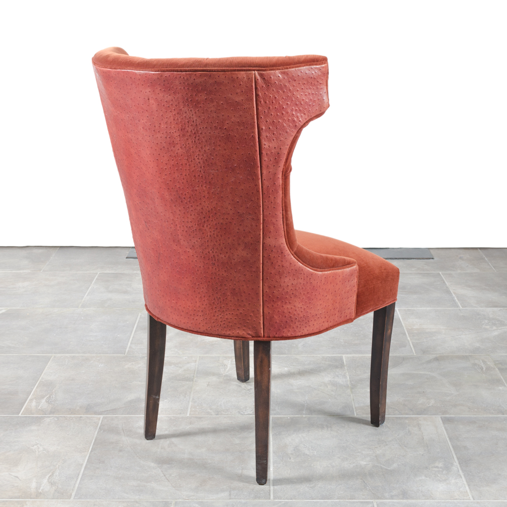 Contemporary Button-Tufted Red Accent Chairs