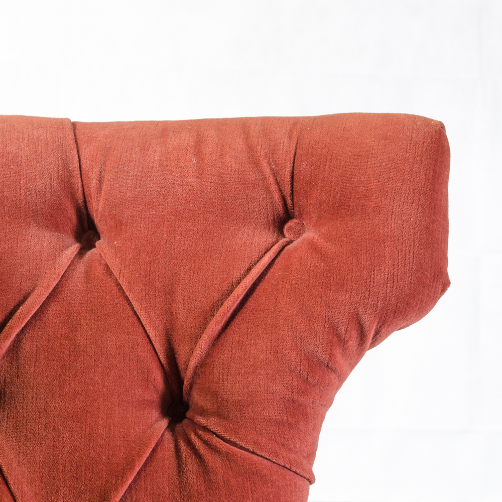 Contemporary Button-Tufted Red Accent Chairs