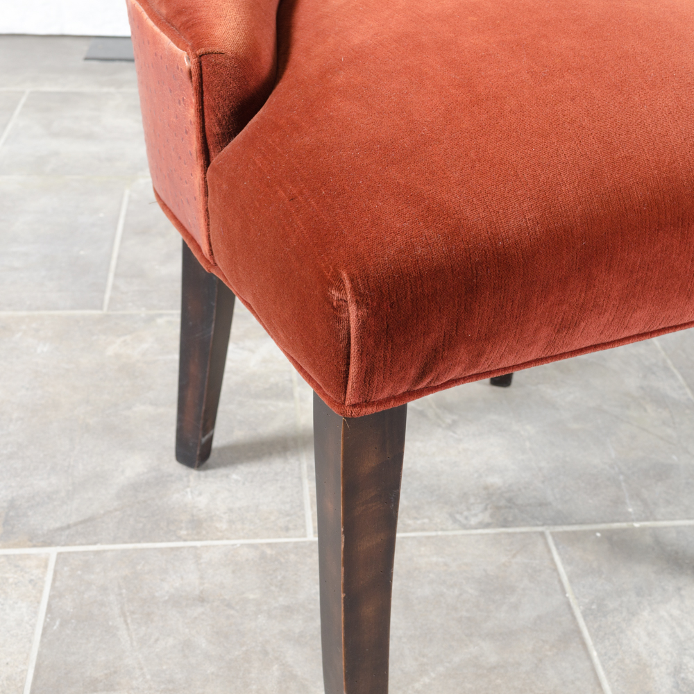 Contemporary Button-Tufted Red Accent Chairs