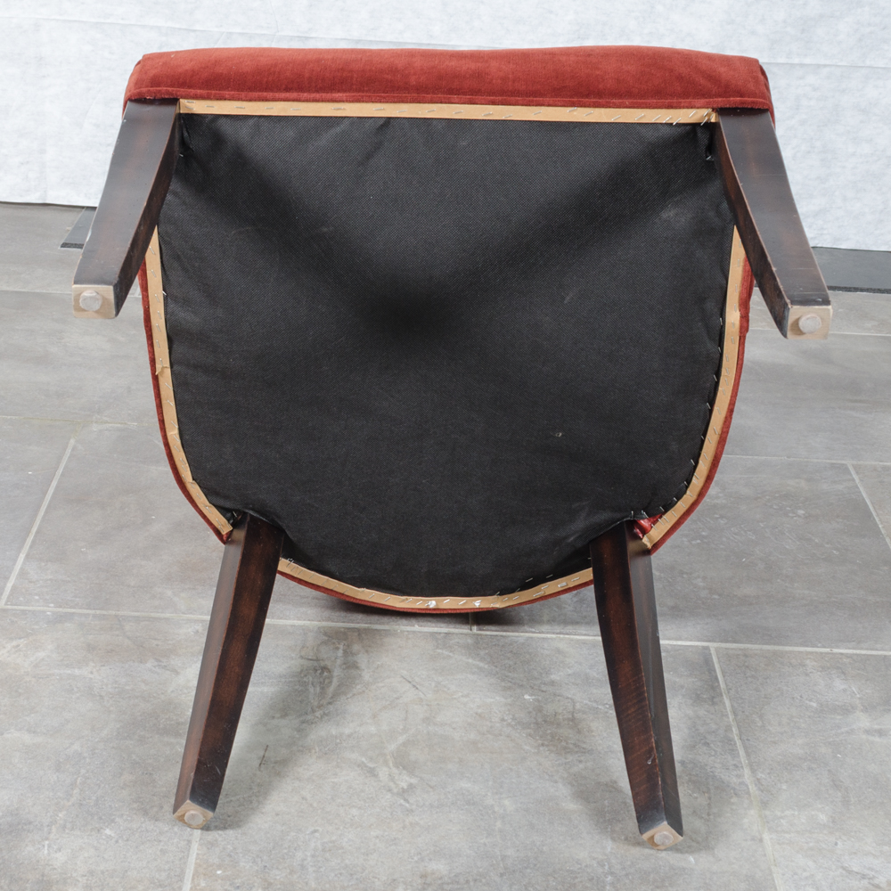 Contemporary Button-Tufted Red Accent Chairs