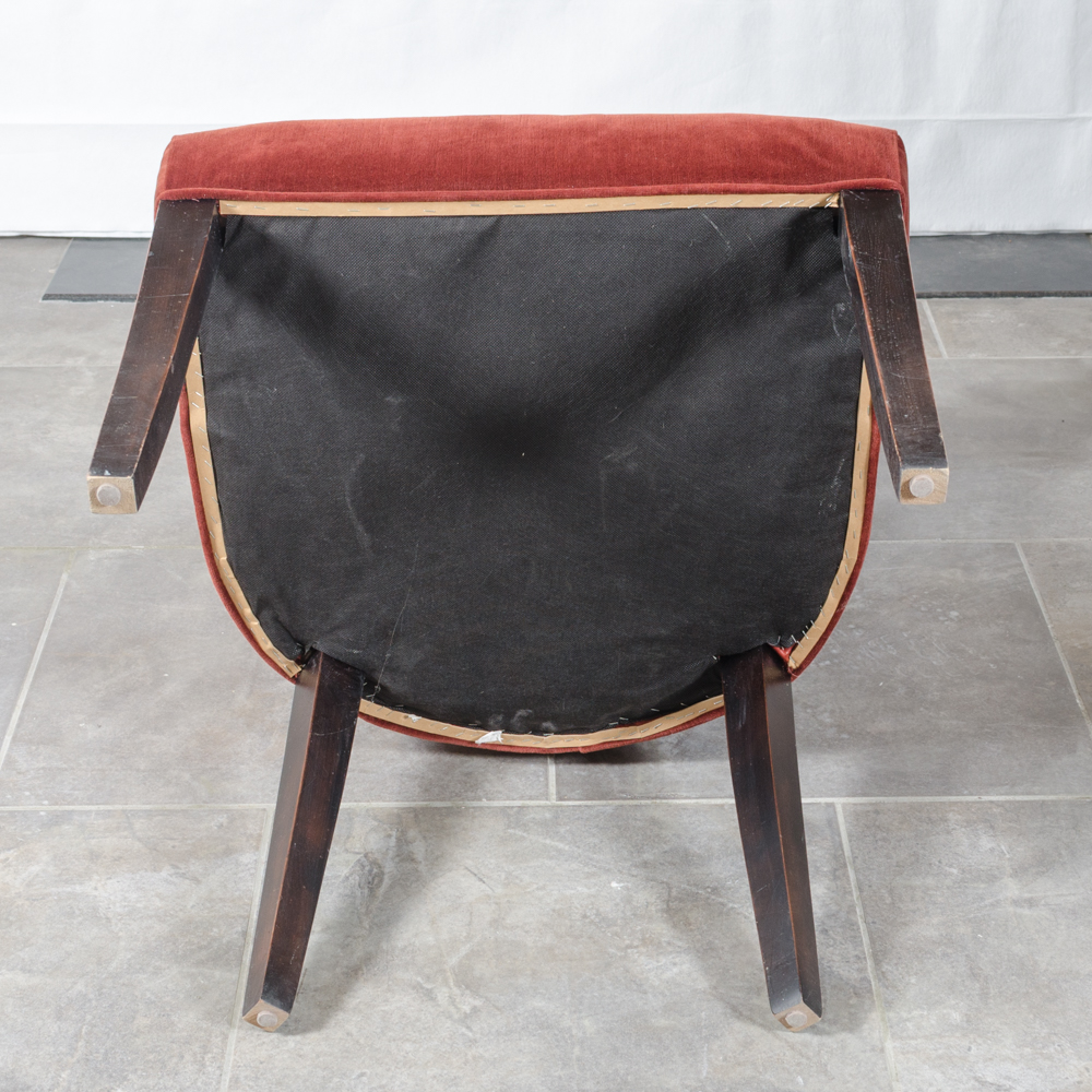 Contemporary Button-Tufted Red Accent Chairs