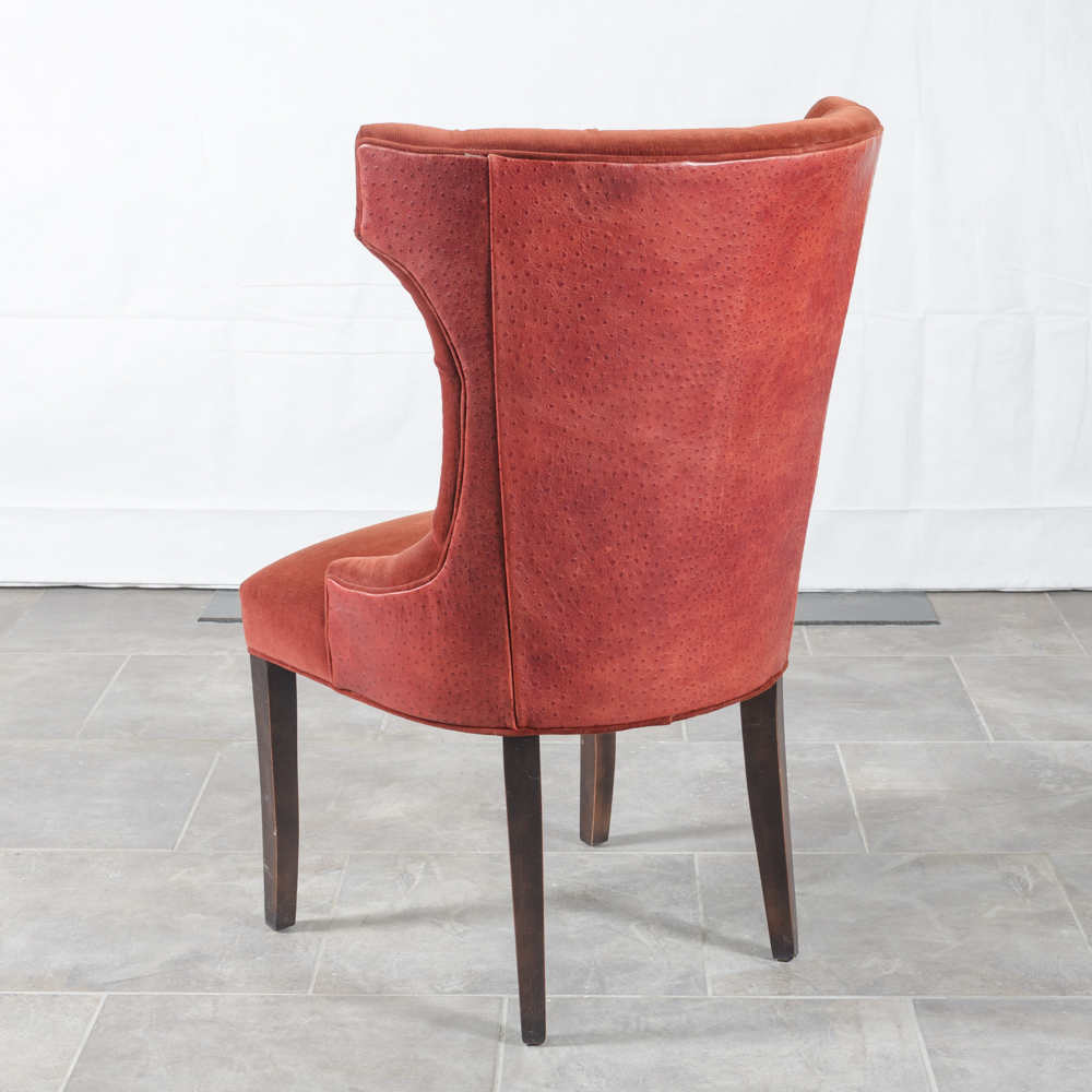 Contemporary Button-Tufted Red Accent Chairs