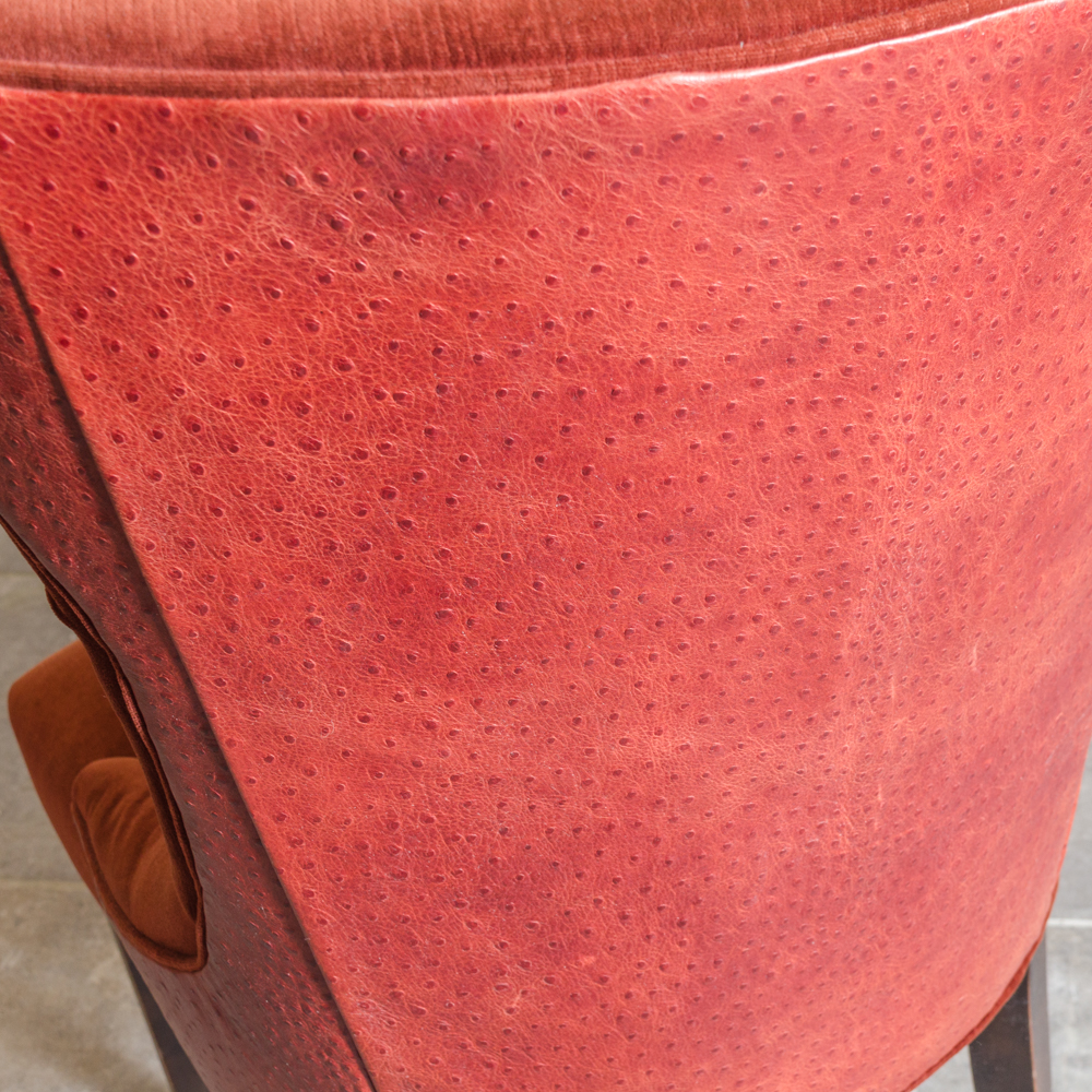 Contemporary Button-Tufted Red Accent Chairs