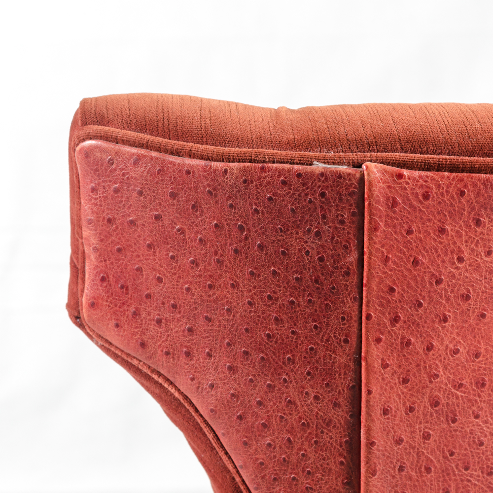 Contemporary Button-Tufted Red Accent Chairs