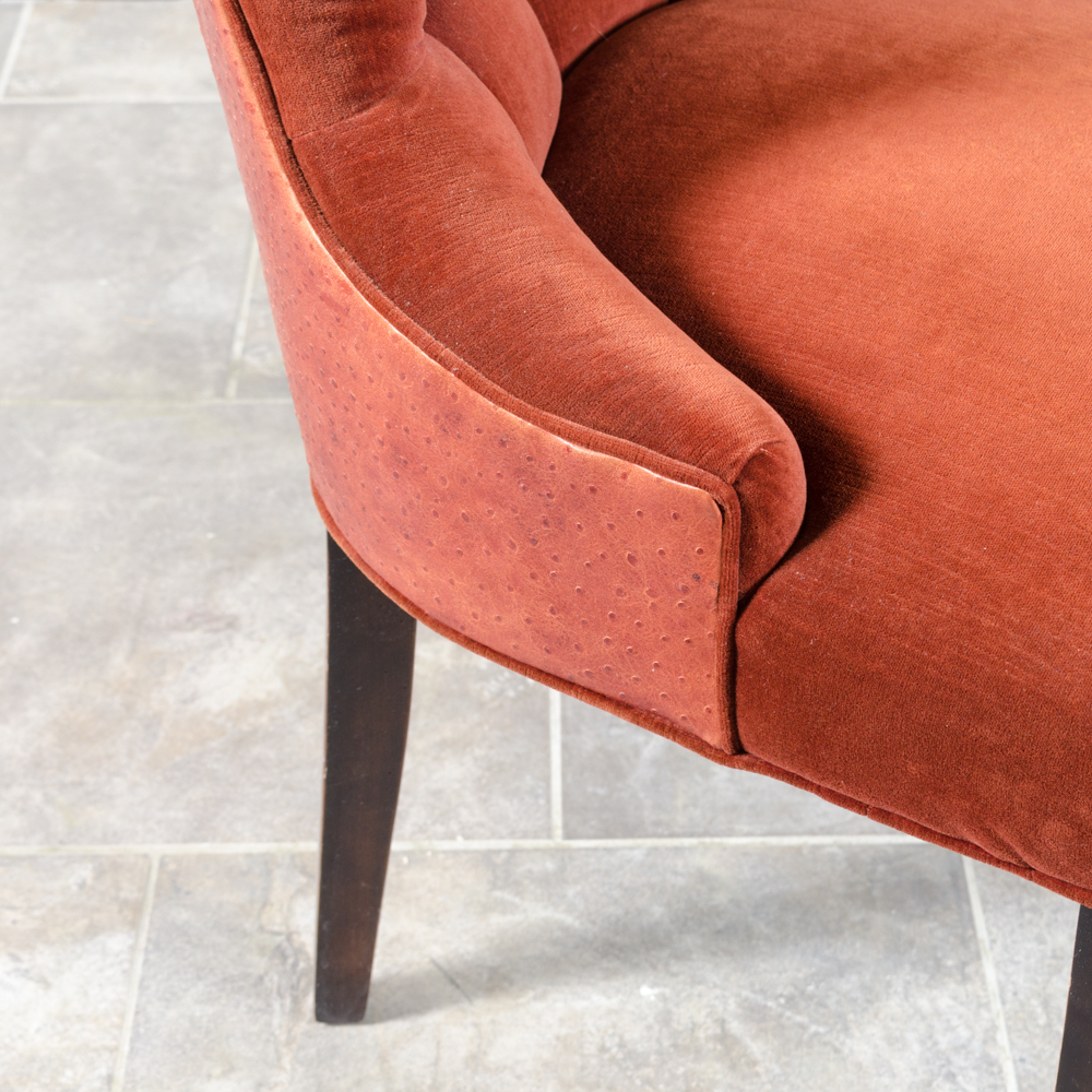 Contemporary Button-Tufted Red Accent Chairs