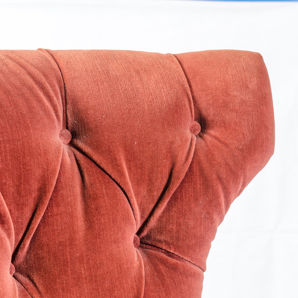 Contemporary Button-Tufted Red Accent Chairs