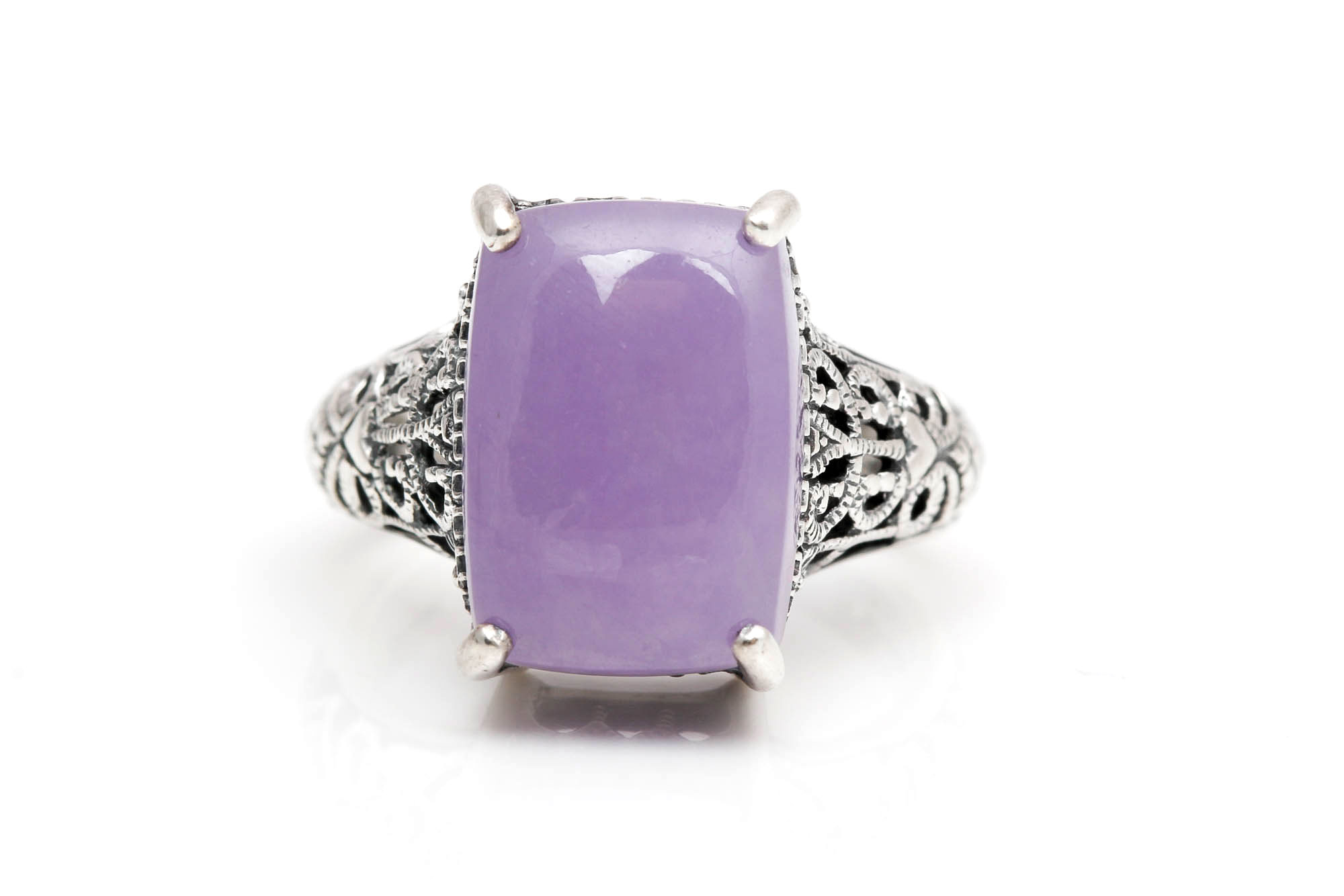 Sterling Silver Lavender Jadeite Ring