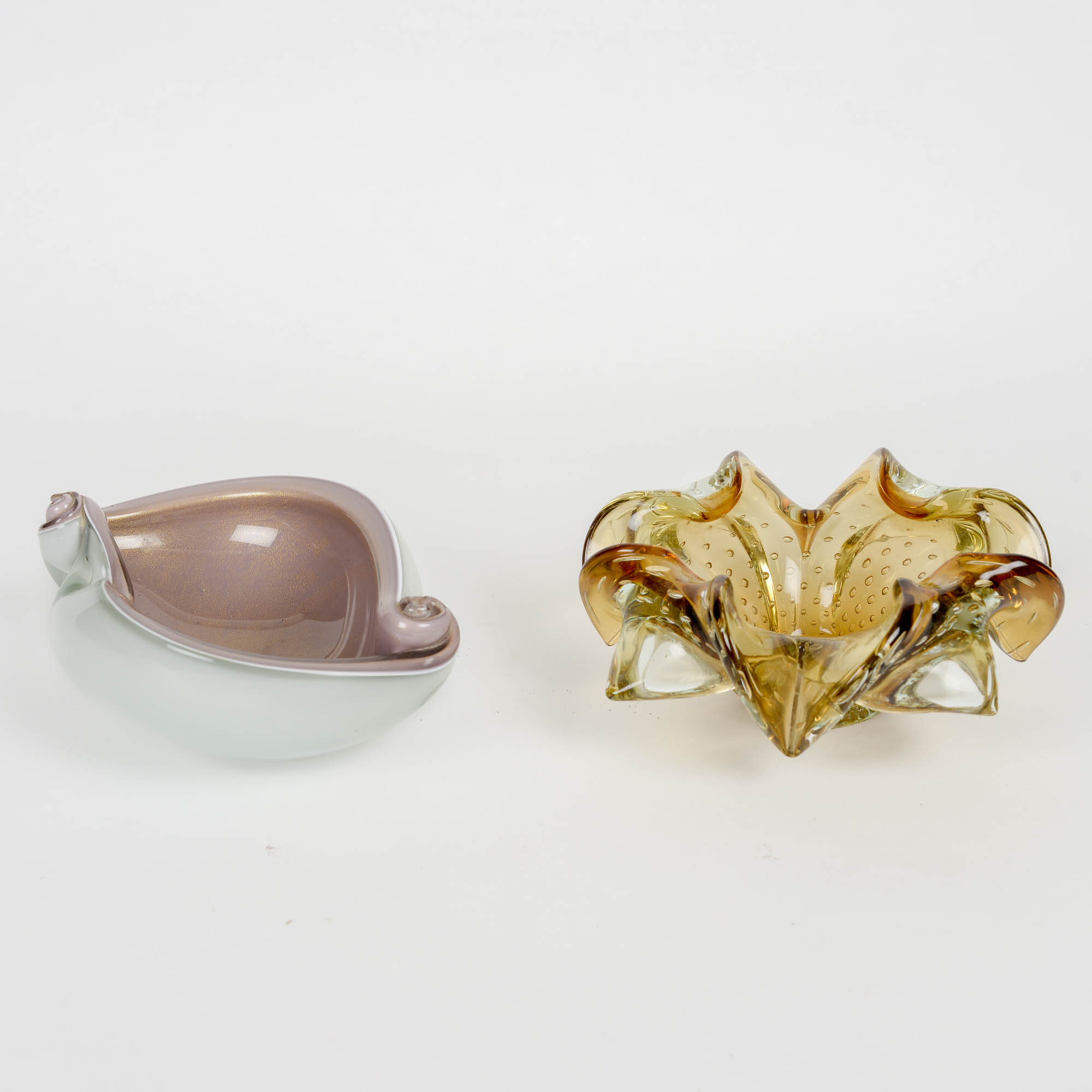 Pair of Murano Style Glass Dishes