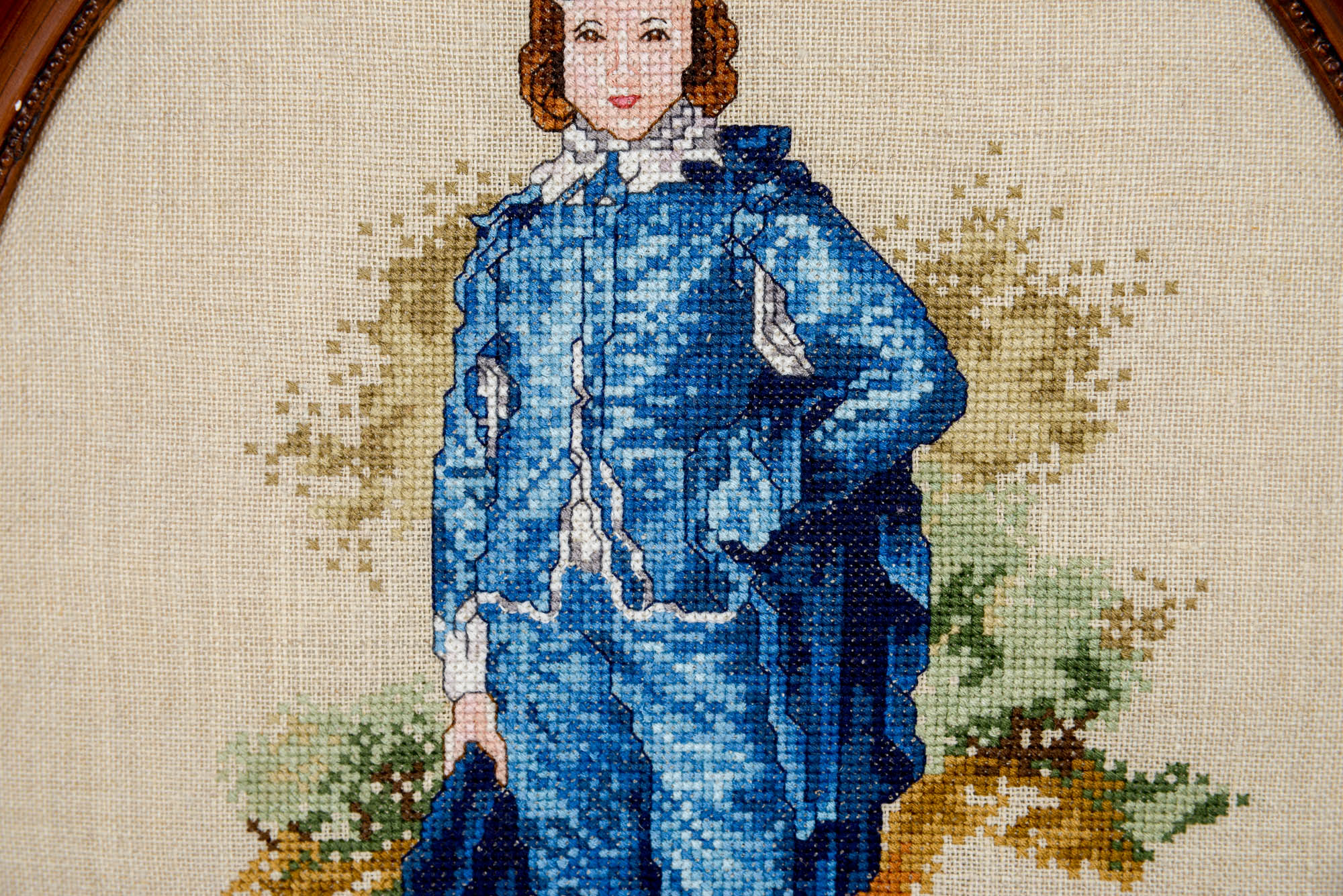 Pair of Cross Stitch Victorian Wall Hangings