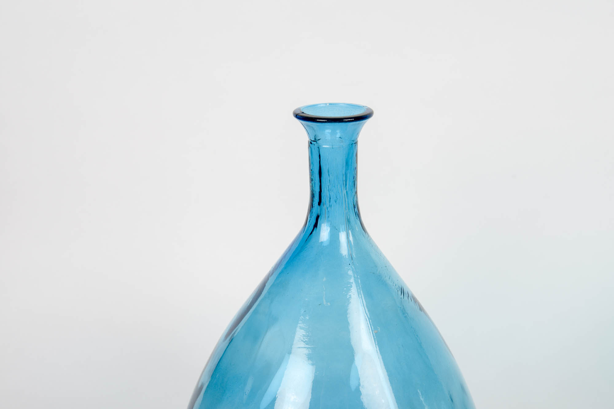 Pair of Blue Glass Vases with Striped Ceramic Fish Dish
