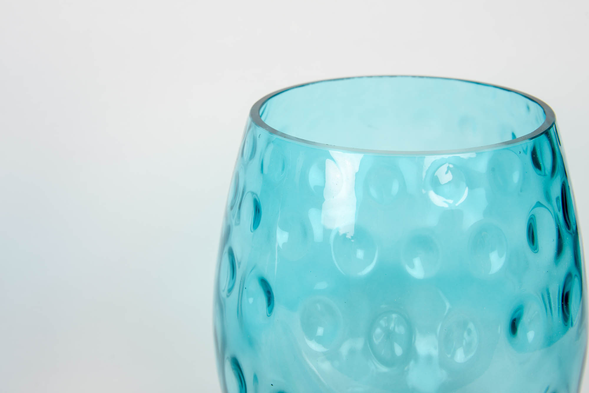 Pair of Blue Glass Vases with Striped Ceramic Fish Dish