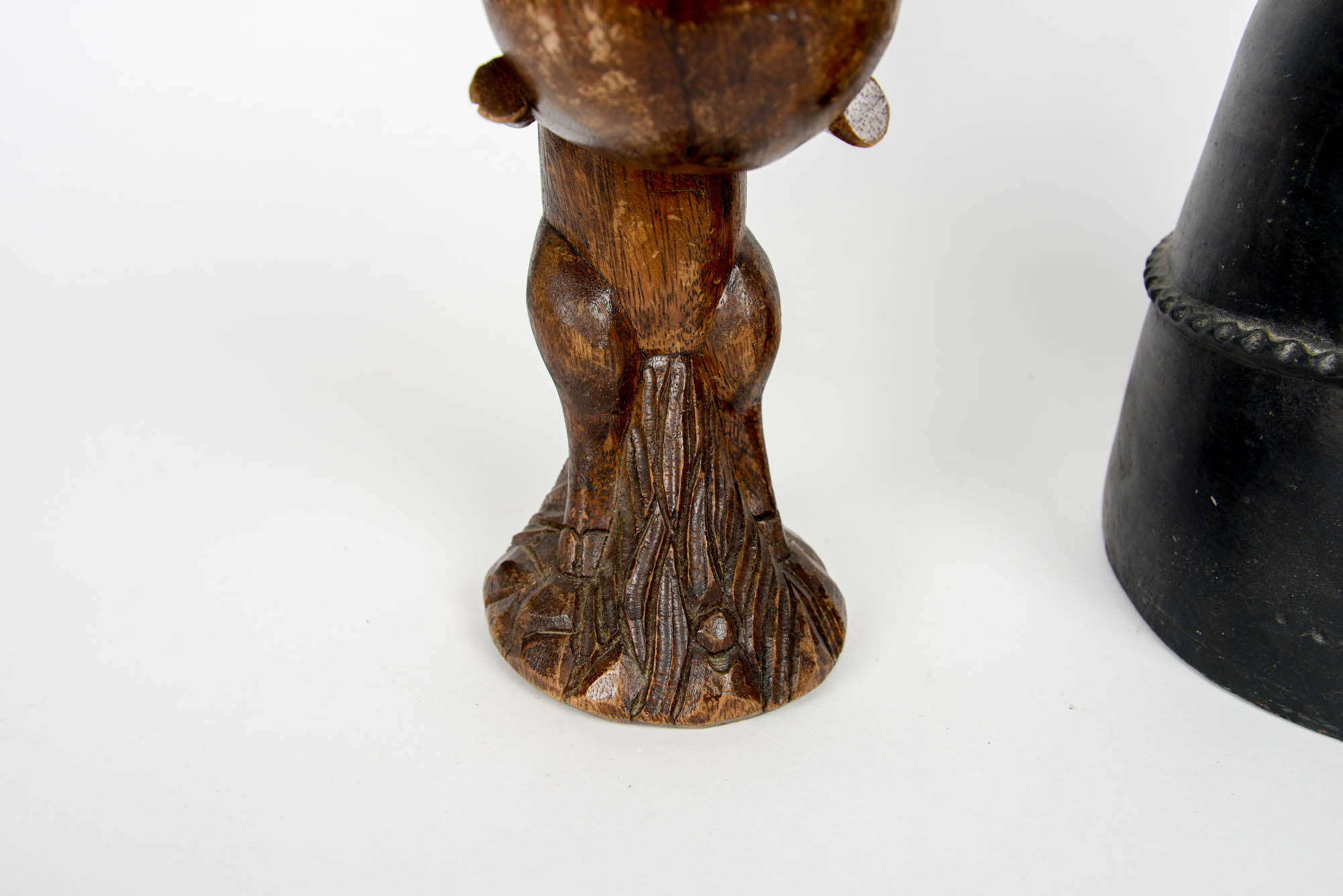 Mexican Garden Statue and Carved Pig Figurine