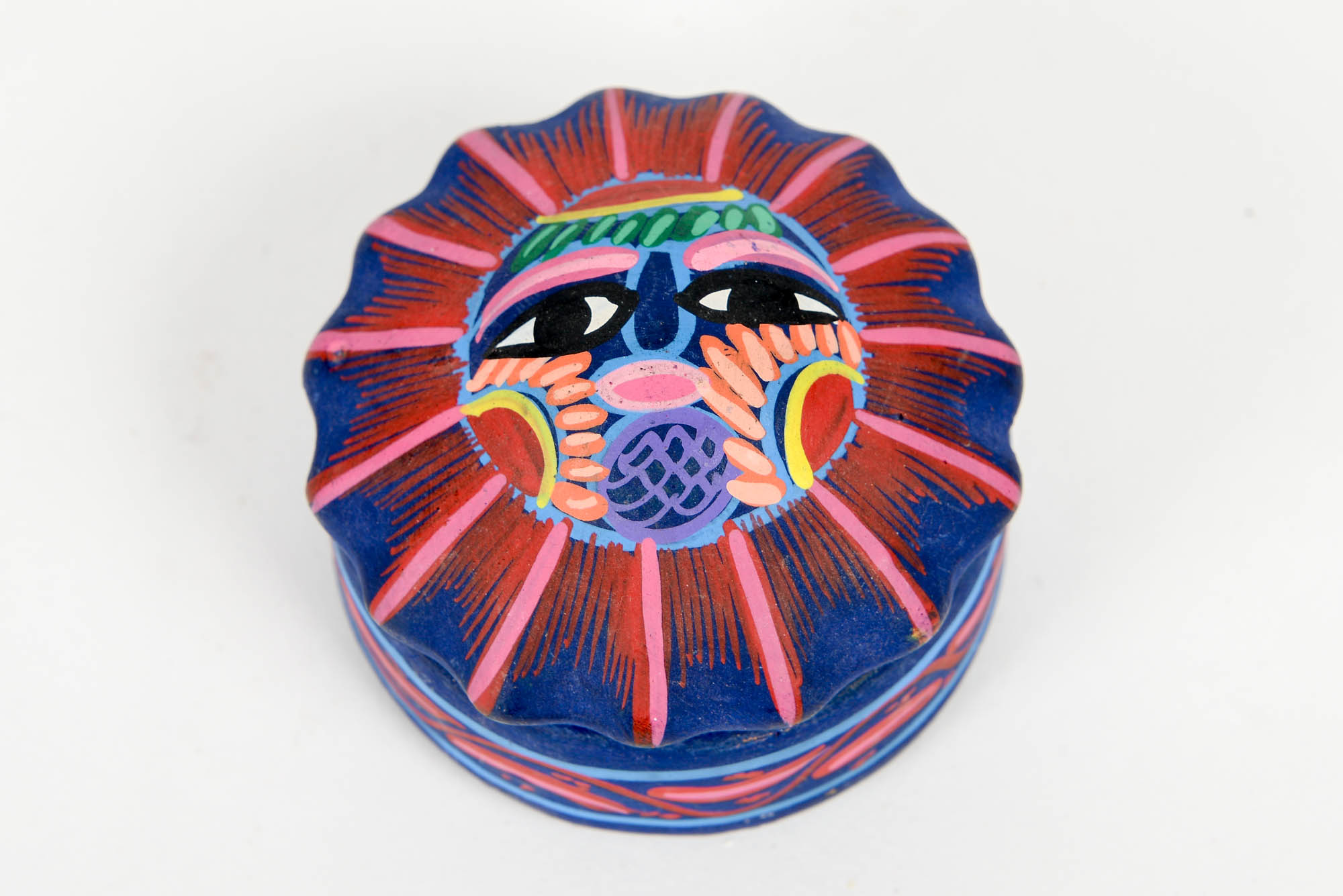 Hand Painted Mexican Vase and Trinket Box