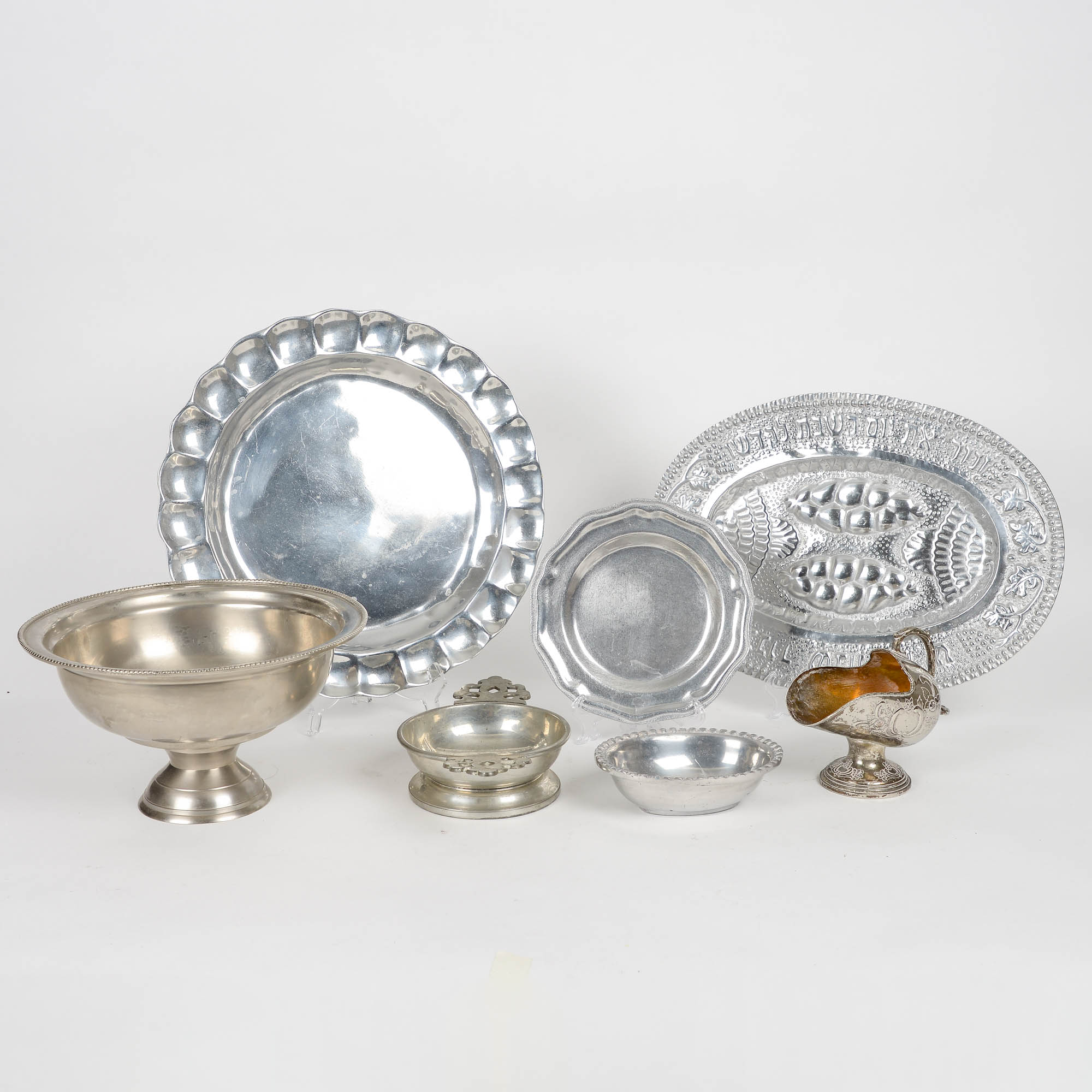 Selection of Silver Plate and Pewter Serving Pieces