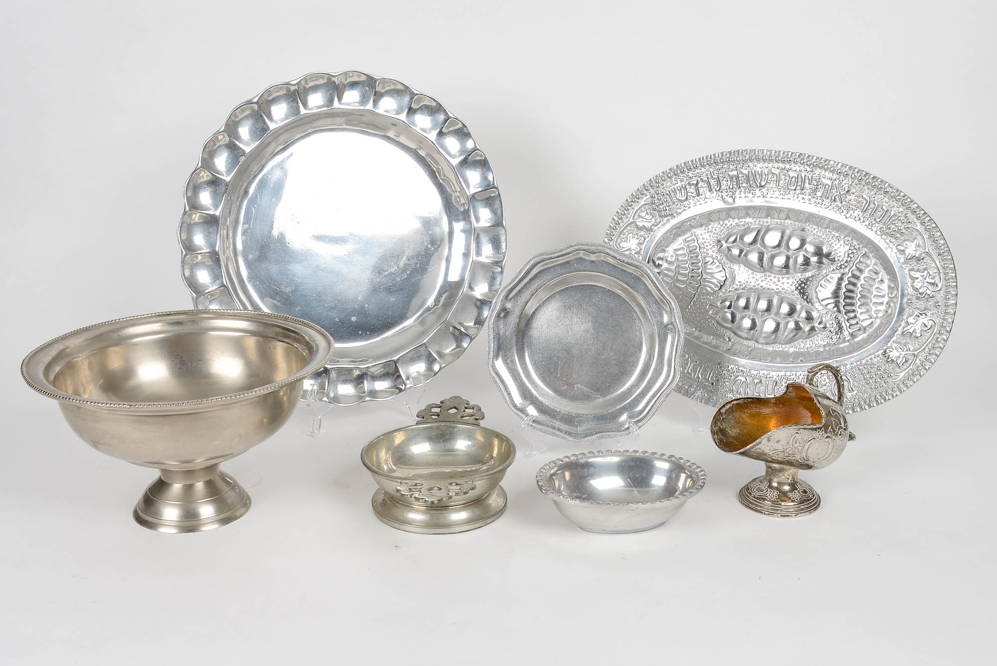 Selection of Silver Plate and Pewter Serving Pieces
