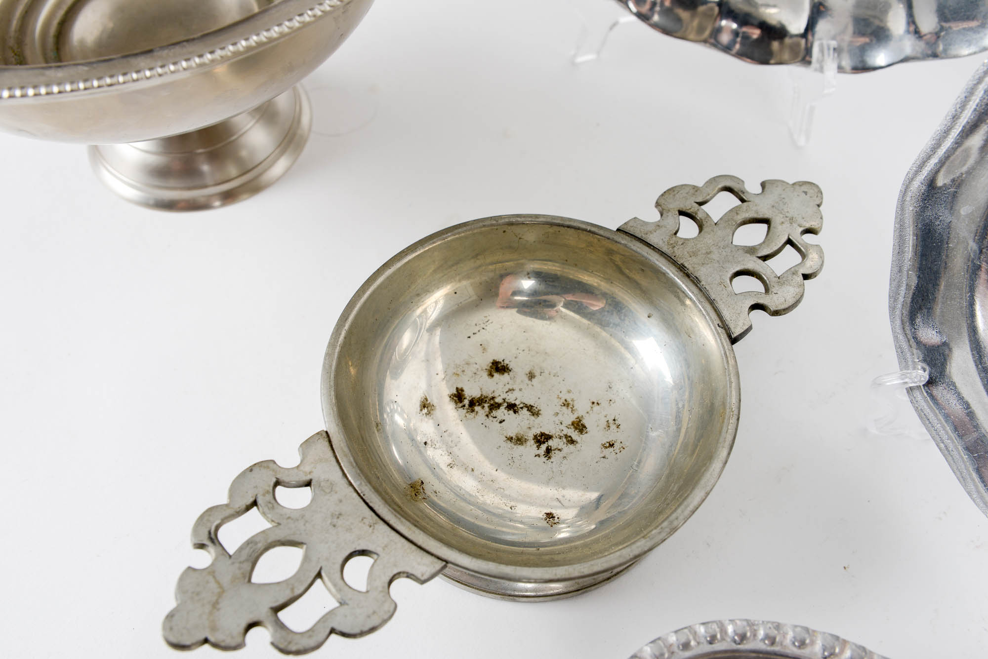 Selection of Silver Plate and Pewter Serving Pieces