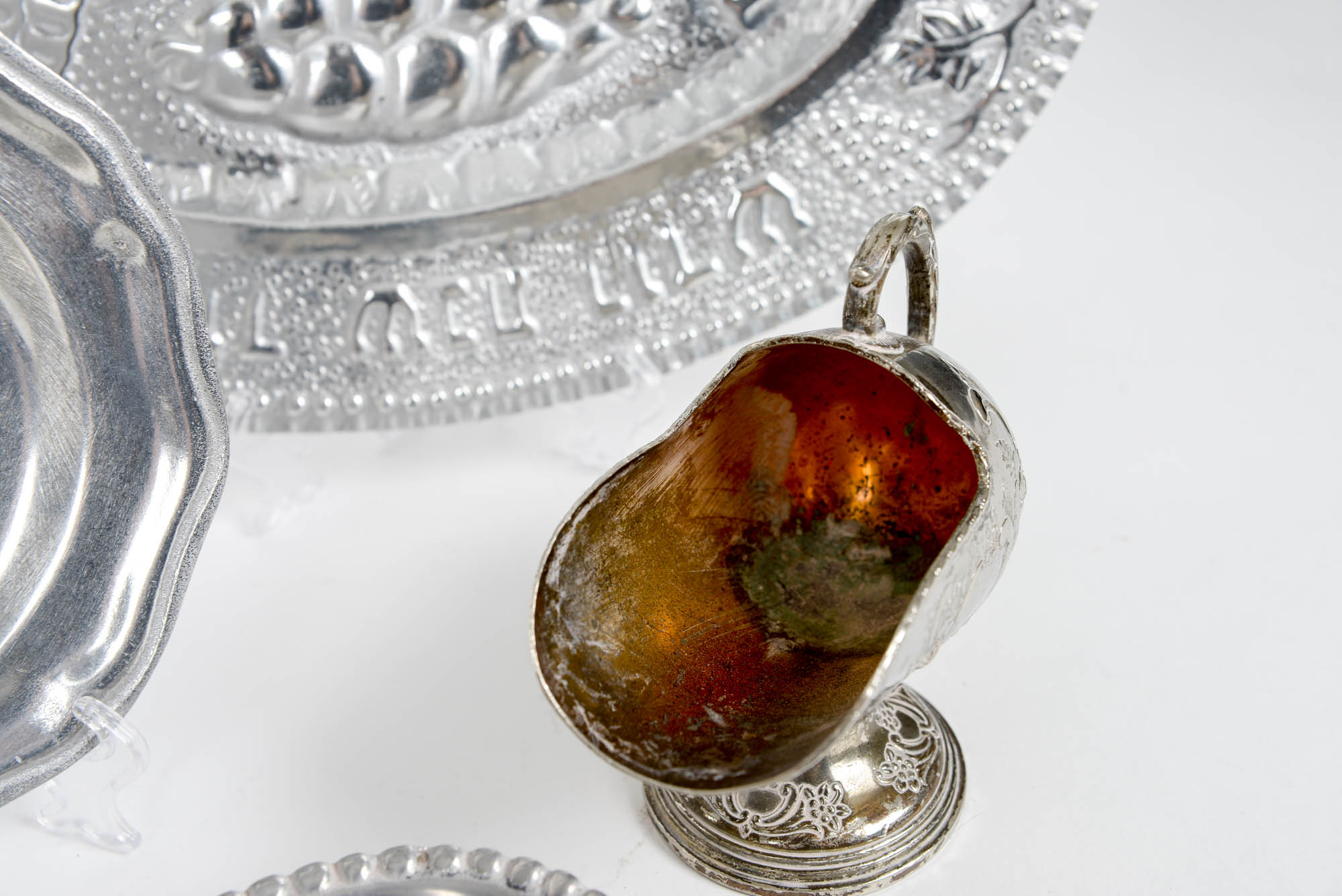 Selection of Silver Plate and Pewter Serving Pieces