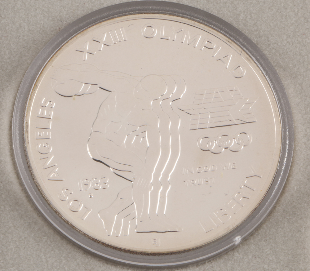 Set of Three 1983 Los Angeles Olympics Commemorative Silver Dollars