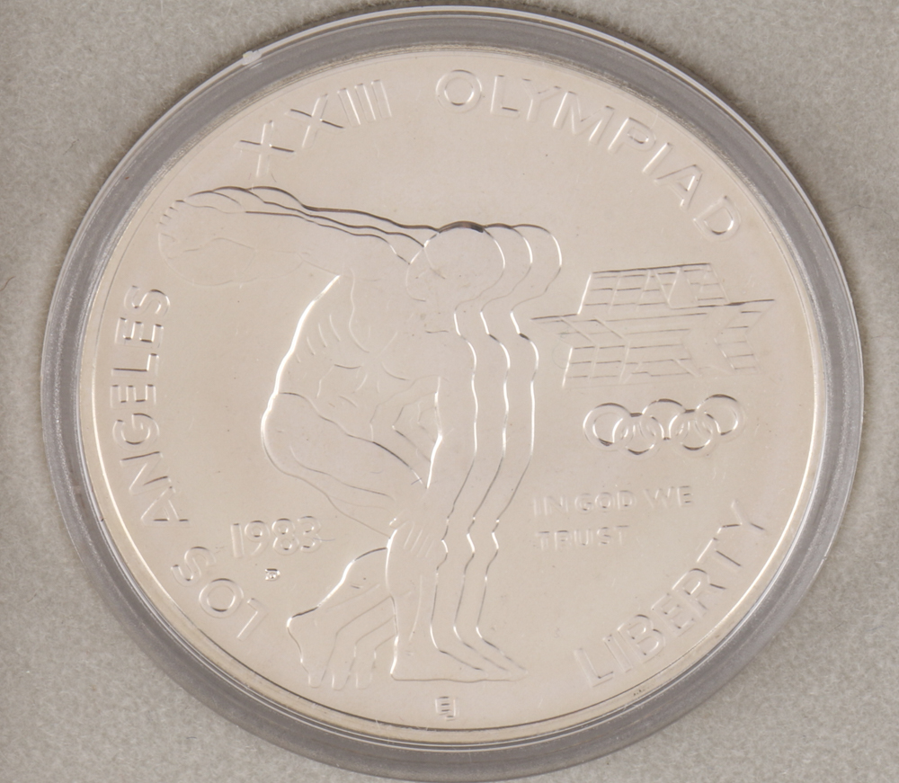 Set of Three 1983 Los Angeles Olympics Commemorative Silver Dollars