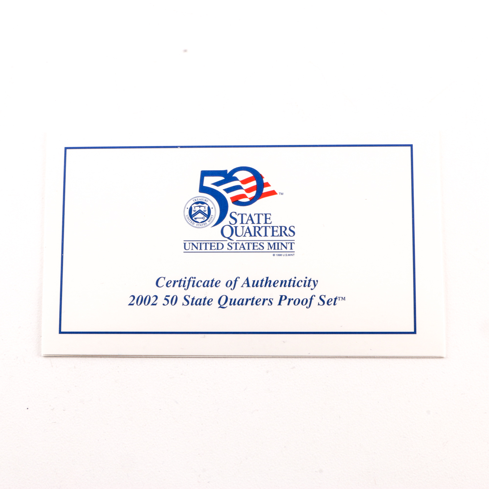 2000 U.S. Mint Proof Set and Three 2002 Statehood Quarters Proof Sets