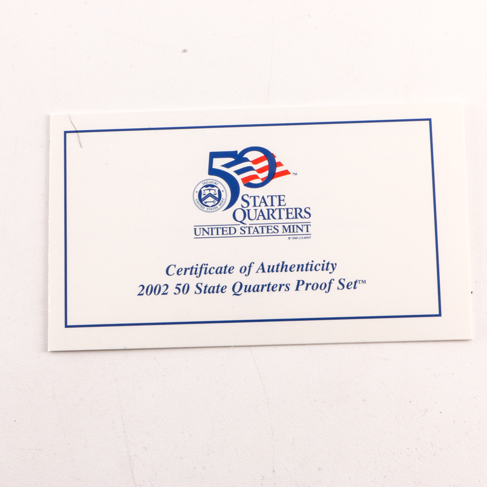 2000 U.S. Mint Proof Set and Three 2002 Statehood Quarters Proof Sets