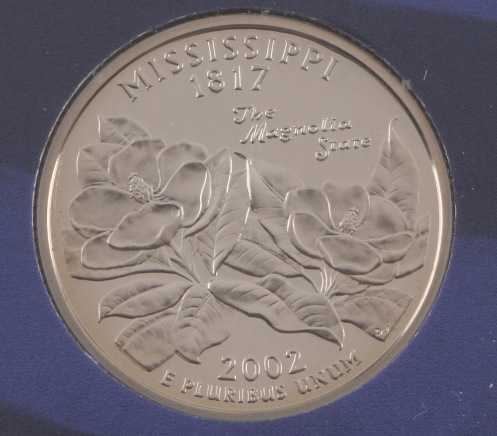 2000 U.S. Mint Proof Set and Three 2002 Statehood Quarters Proof Sets