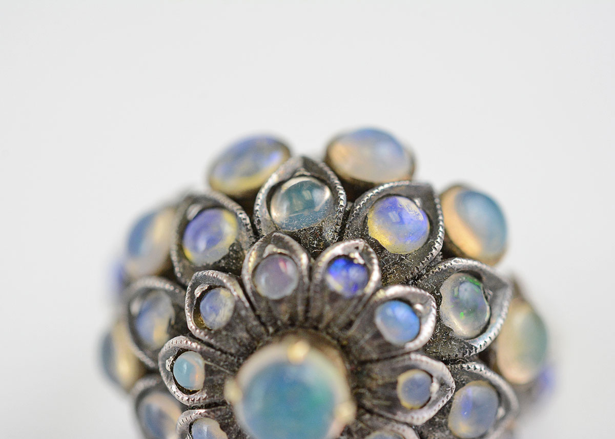 Peacock Gemstone 10K Pagoda Ring