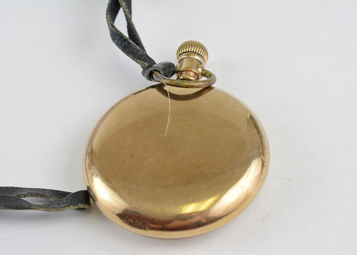 Illinois Pocket Watch with Black Leather Strap