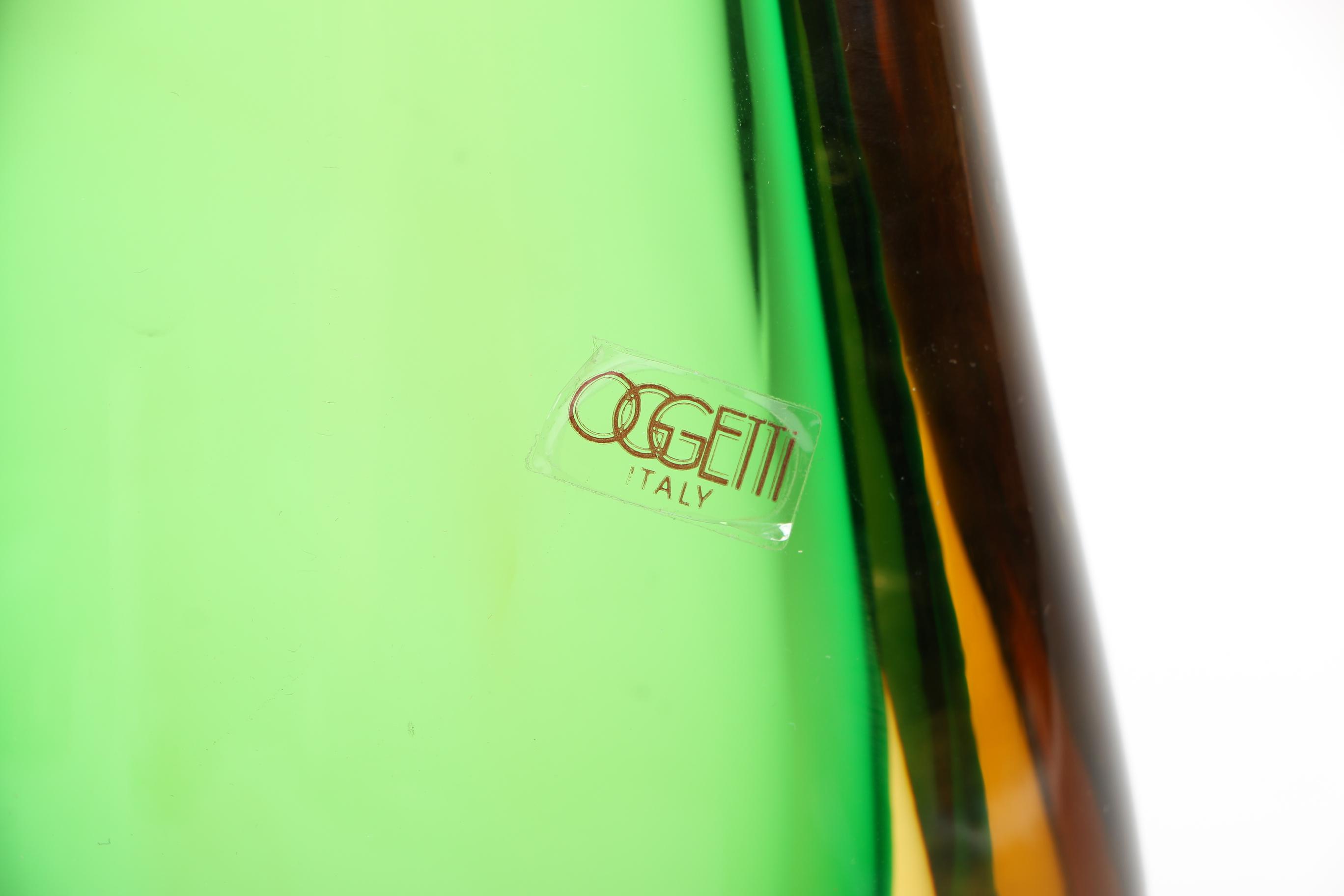 Signed Luigi Onesto Oggetti Murano Art Glass Teardrop Vase