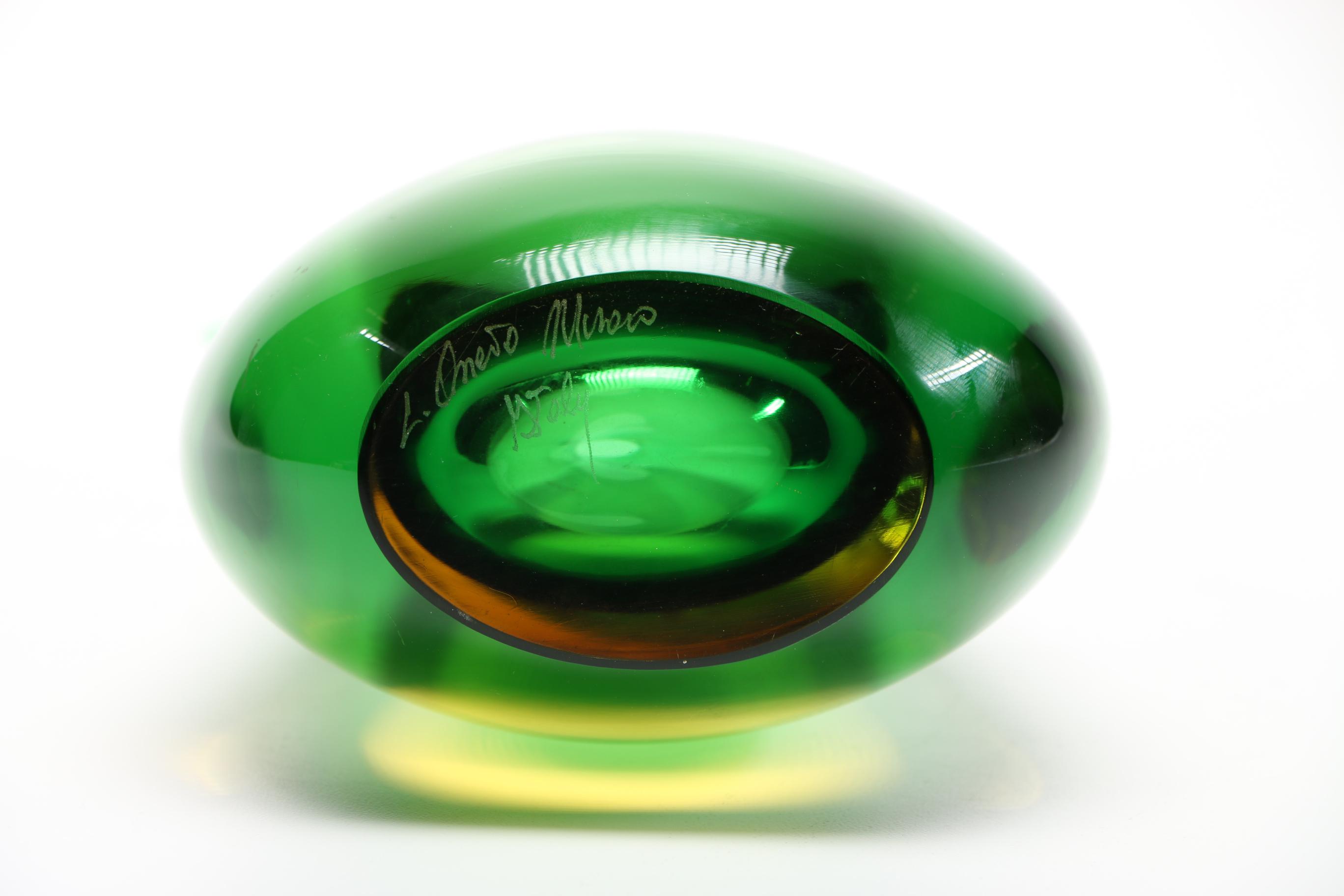 Signed Luigi Onesto Oggetti Murano Art Glass Teardrop Vase