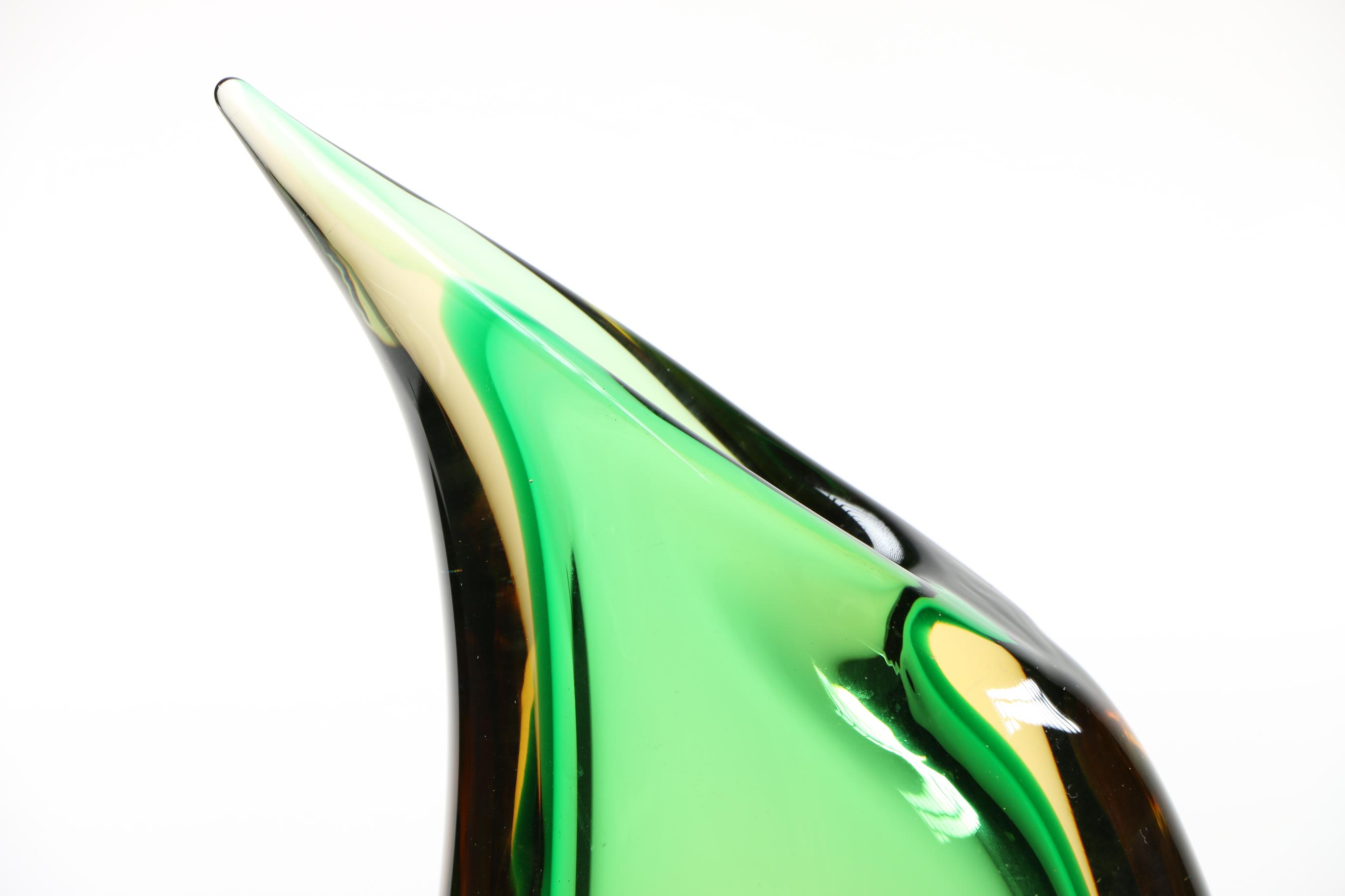 Signed Luigi Onesto Oggetti Murano Art Glass Teardrop Vase