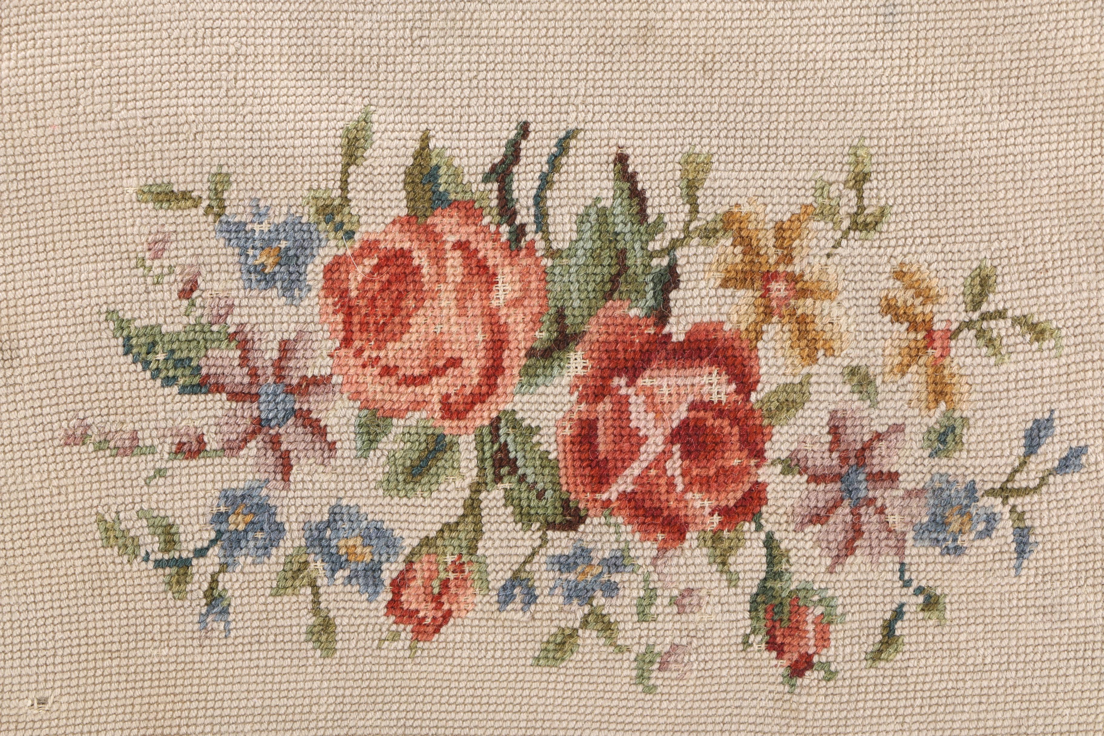 Queen Anne Style Needlepoint Upholstery Stool