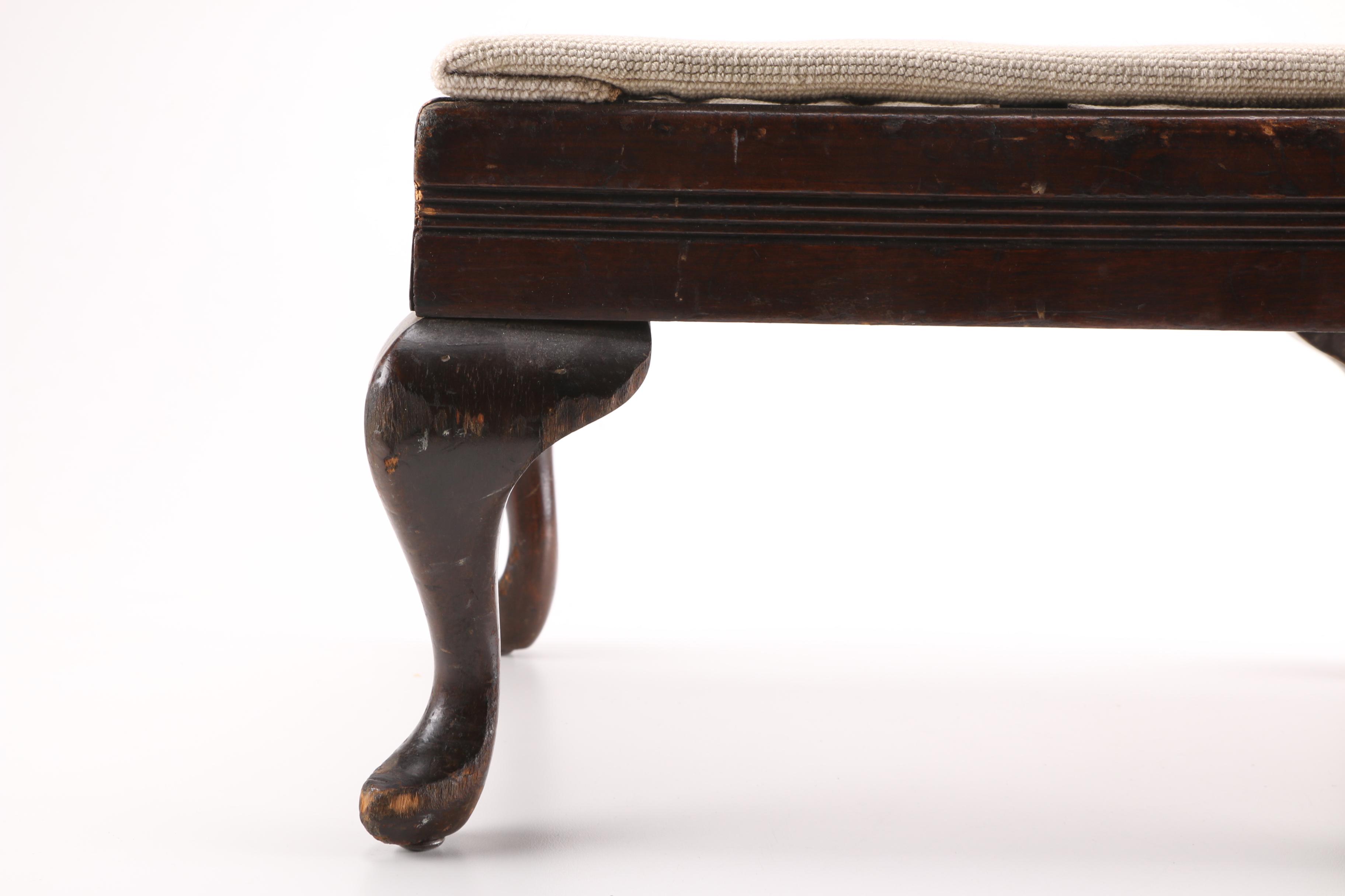 Queen Anne Style Needlepoint Upholstery Stool