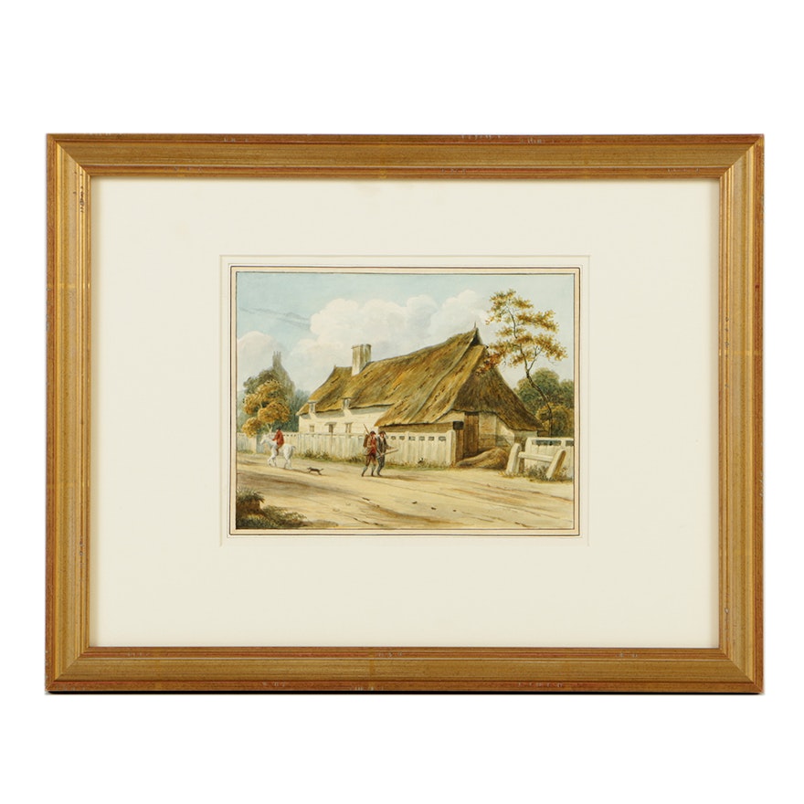 Unsigned Original Watercolor Attributed To George Shepherd