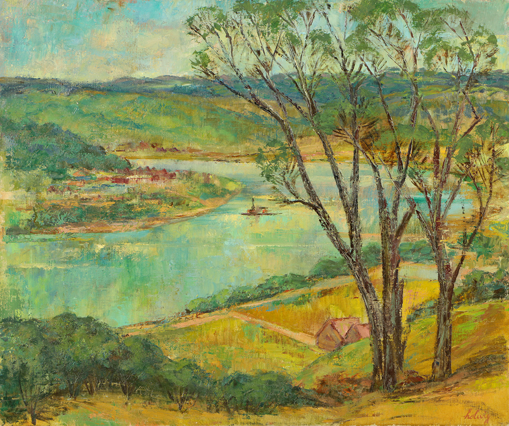 Original Painting by Arthur Helwig Titled "Bend in the Ohio"