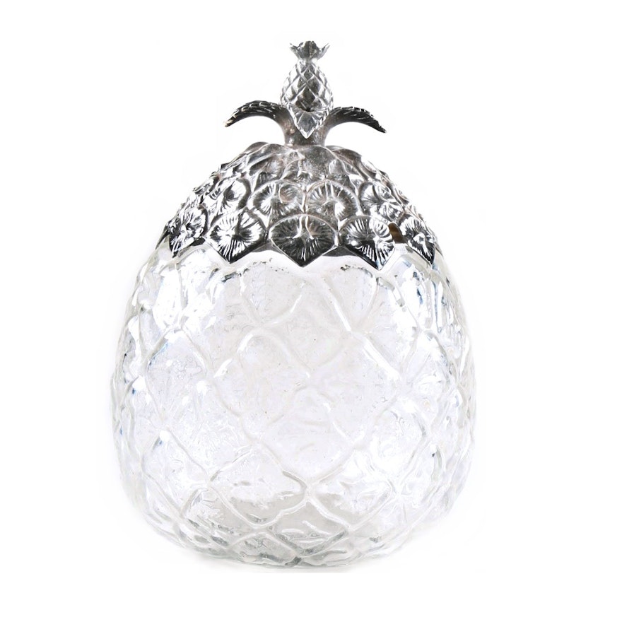Gorham Pineapple Jelly Jar With Sterling Silver Lid