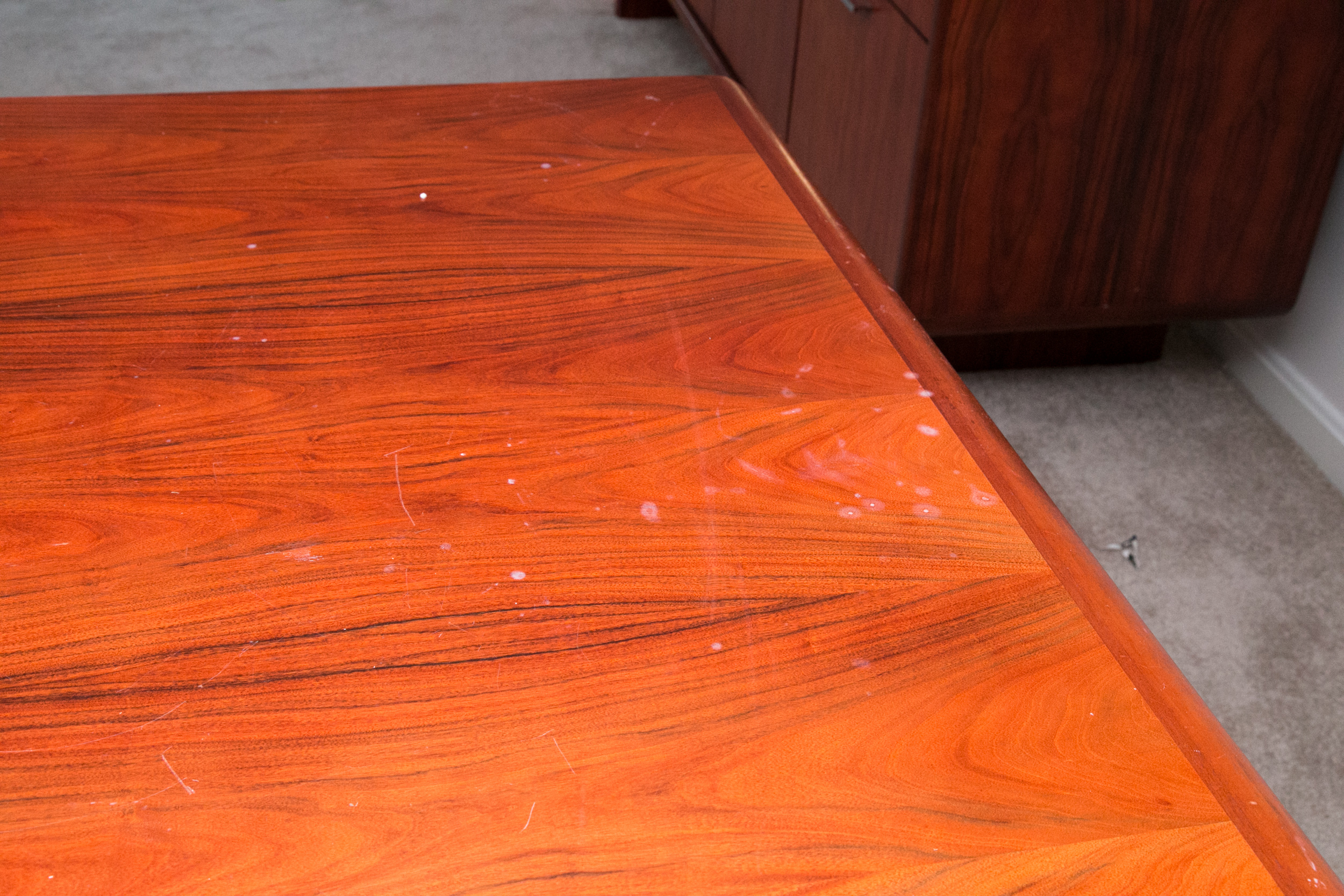 Mid Century Modern Style Rosewood Veneer Executive Desk