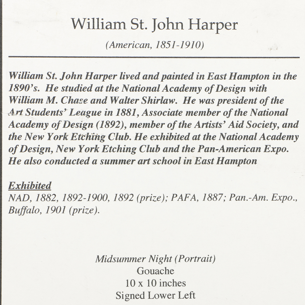 "Midsummer Night" Original Gouache by William St. John Harper