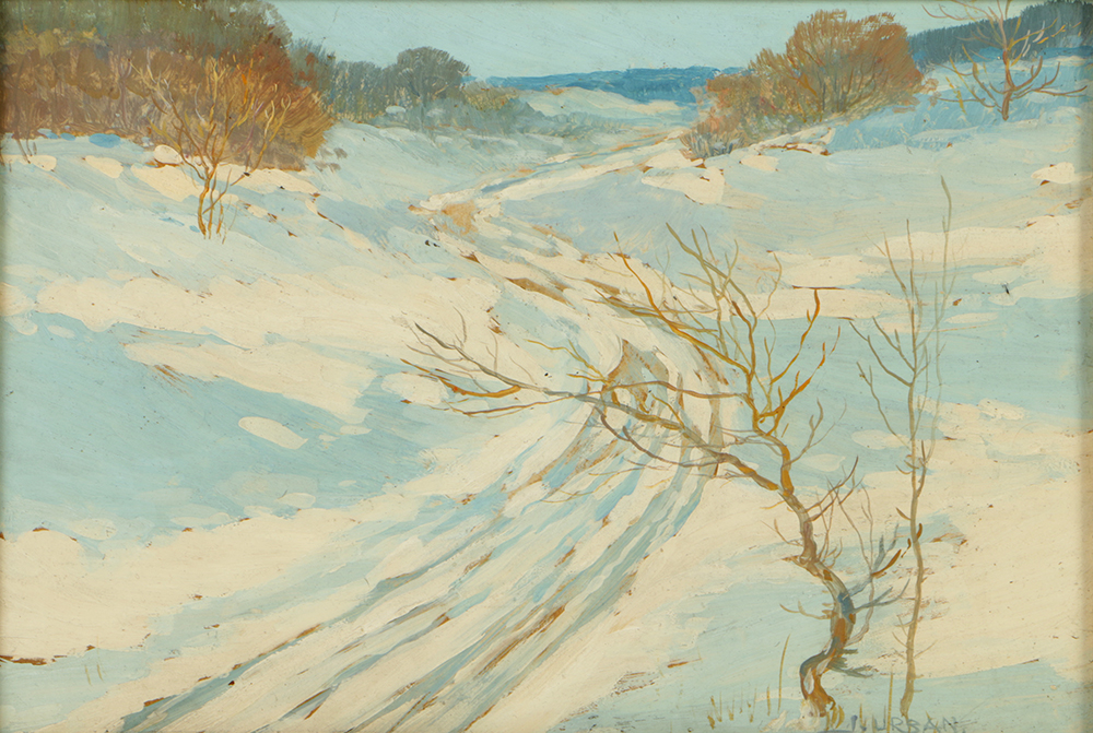 "Blue Winter" Original Oil Painting by Joseph Urban (1872-1933)
