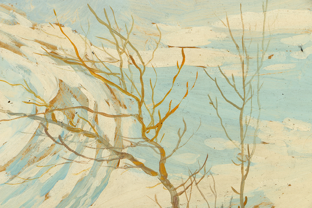 "Blue Winter" Original Oil Painting by Joseph Urban (1872-1933)