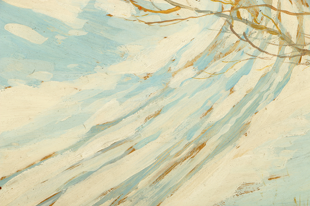 "Blue Winter" Original Oil Painting by Joseph Urban (1872-1933)