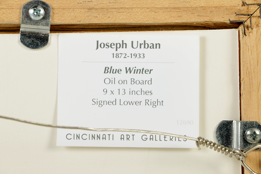 "Blue Winter" Original Oil Painting by Joseph Urban (1872-1933)