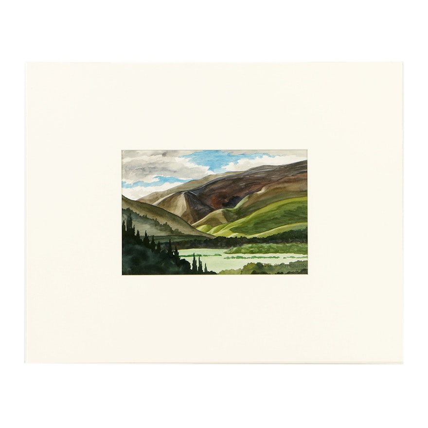 Original Florence B. Smithburn Watercolor Landscape