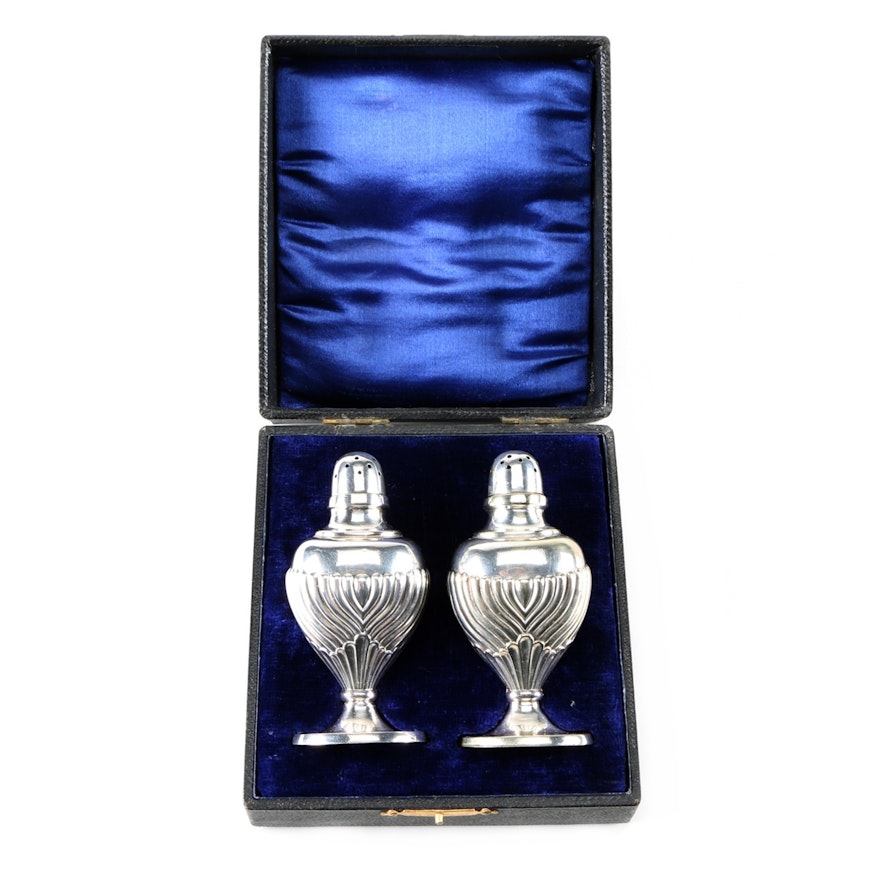 Art Deco Silver Plated Salt and Pepper in Fitted Box