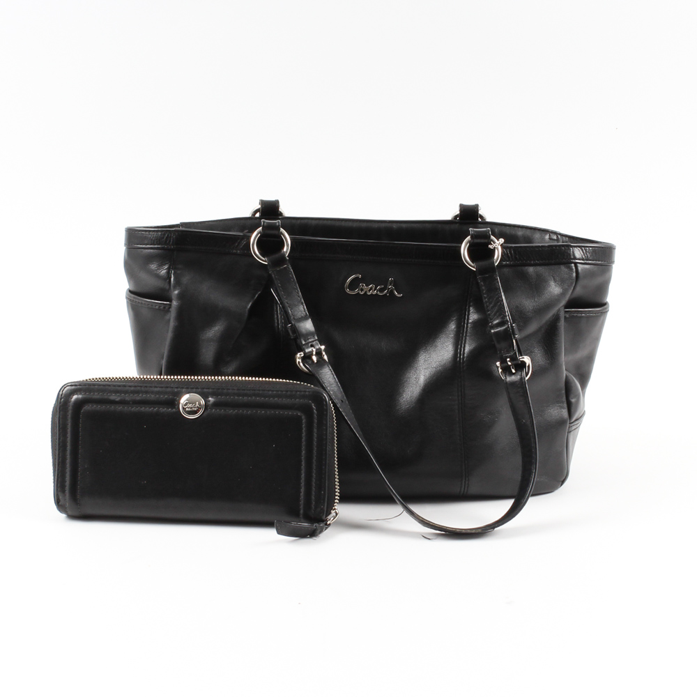 Coach Gallery Leather Tote And Wallet