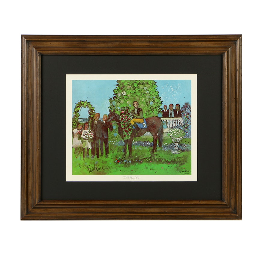Henry Faulkner Offset Lithograph on Paper "In the Winners Circle"