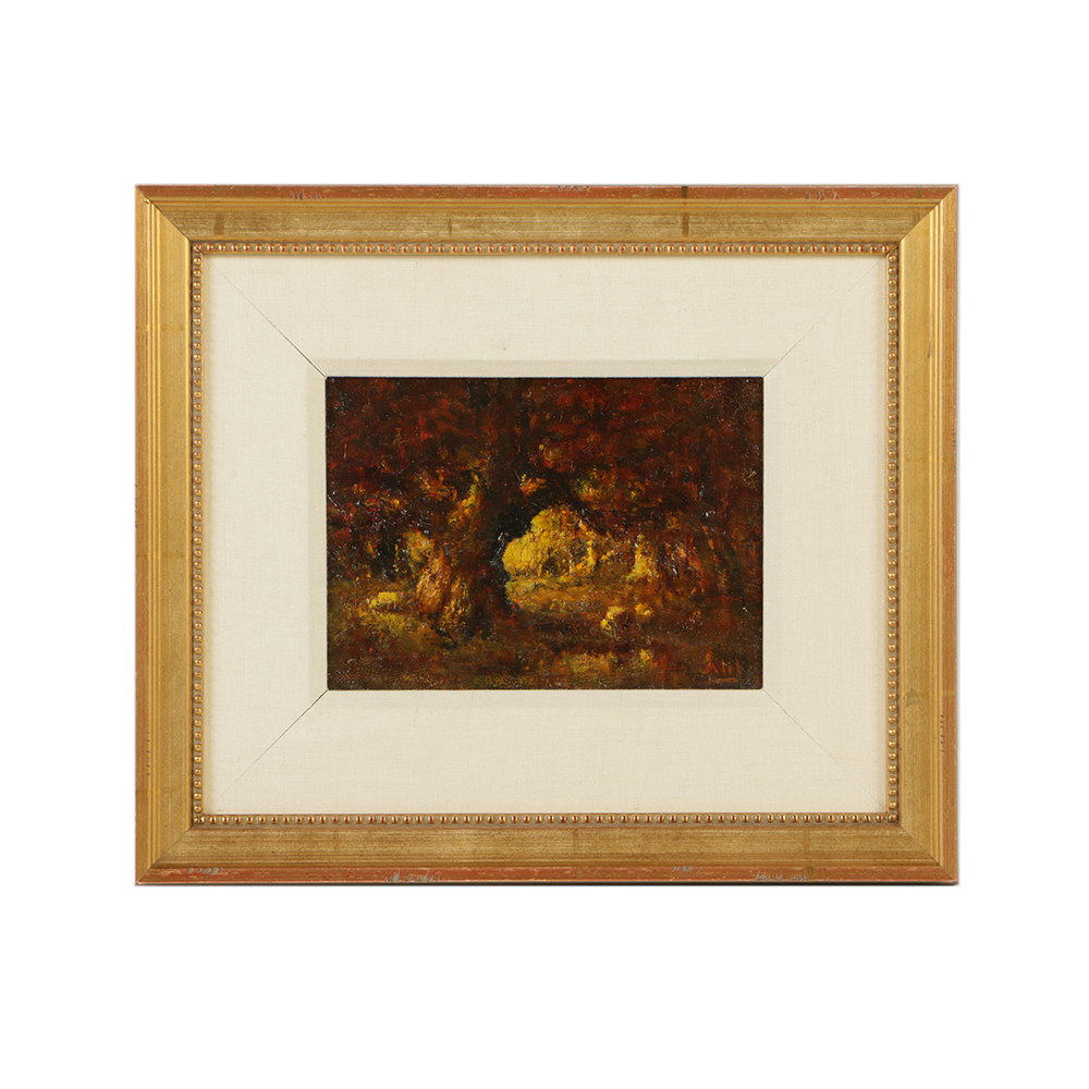 Henry Hammond Ahl Oil Painting on Board "The Old Oak"