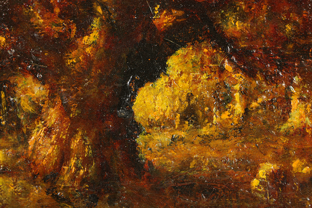 Henry Hammond Ahl Oil Painting on Board "The Old Oak"