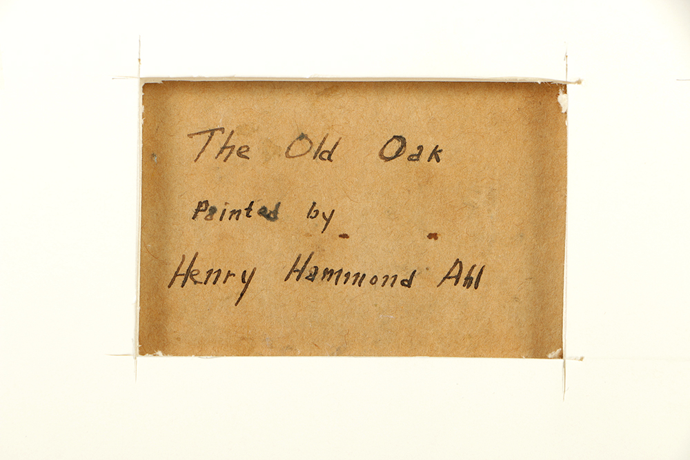 Henry Hammond Ahl Oil Painting on Board "The Old Oak"